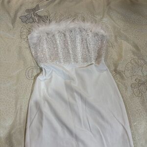 Windsor White Sequin Strapless Dress